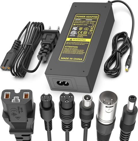 ETL معتمد 42V 2A سكوتر كهربائي وشاحن سريع لبطارية ليثيوم 36V 10S، مقابس بديلة عالمية 7 في 1 لدراجة Gotrax/Jetson/Razor/Ninebot/Segway، إلخ in Kuwait