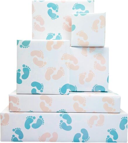 Vnaaem Baby Feet Wrapp Wrapping 6 PC Plin Pink Elp Paper Paper Plate For Boy Girl Infant Baby Shower Party 19.6 x27.8inch in Saudi Arabia