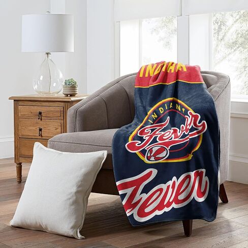 بطانية WNBA Indiana Fever Throw Blanket - راحة فائقة النعومة لمحبي الاتحاد الوطني لكرة السلة للسيدات - بطانية صوف مريحة للعب في الليل لغرفة المعيشة، والنوم، والباب الخلفي، والهدايا وموسم كرة السلة in Saudi Arabia