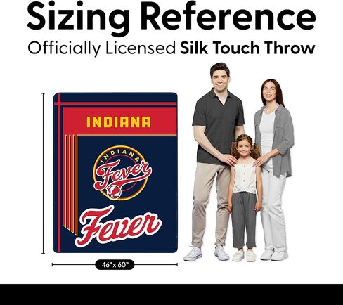 بطانية WNBA Indiana Fever Throw Blanket - راحة فائقة النعومة لمحبي الاتحاد الوطني لكرة السلة للسيدات - بطانية صوف مريحة للعب في الليل لغرفة المعيشة، والنوم، والباب الخلفي، والهدايا وموسم كرة السلة in Saudi Arabia
