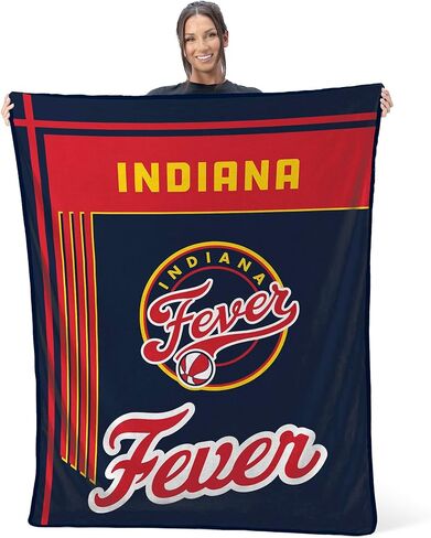 بطانية WNBA Indiana Fever Throw Blanket - راحة فائقة النعومة لمحبي الاتحاد الوطني لكرة السلة للسيدات - بطانية صوف مريحة للعب في الليل لغرفة المعيشة، والنوم، والباب الخلفي، والهدايا وموسم كرة السلة in Saudi Arabia