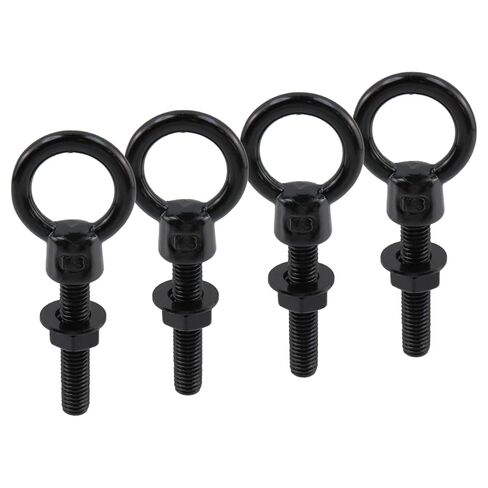 Semetall Lifting Shoulder Eye Bolts, 304 Stainless Steel Heavy Duty Eyebolt with Washers and Nuts - Corrosion Resistant Screw Bolt Lifting Ring for Indoor & Outdoor Use-Black(M8,4 Pack) in Saudi Arabia