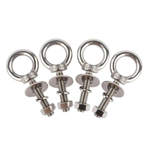 مسامير عين من الفولاذ المقاوم للصدأ مقاس 3/8 بوصة × 2 بوصة مع غسالة صواميل، مسامير ذات عيون M10X50 مم للكرسي المتأرجح والأرجوحة في الحديقة والشرفة وأضواء معلقة in Kuwait