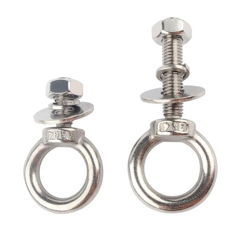 مسامير عين من الفولاذ المقاوم للصدأ مقاس 3/8 بوصة × 2 بوصة مع غسالة صواميل، مسامير ذات عيون M10X50 مم للكرسي المتأرجح والأرجوحة في الحديقة والشرفة وأضواء معلقة in Kuwait