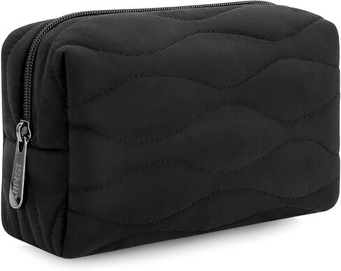 حقيبة مكياج صغيرة للمحفظة ، حقيبة مستحضرات مستحضرات السفر المبطنة ، حقيبة أدوات التداول في منظمات السحاب ، أكياس للنساء ، الأسود in Kuwait