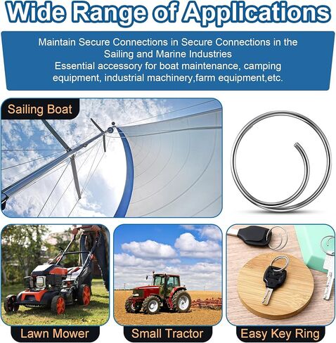 66 Pcs 5 Sizes Stainless Steel Cotter Ring Kit, Durable 316 Stainless Steel Split Rings Secure Popular Sizes of Clevis Pins, Corrosion Resistant Marine Hardware for Hitch Pin Lock Systems in Kuwait