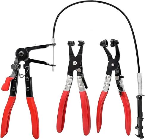 2 Pcs Hose Clamp Pliers Set，45° Angle Flat Belt Hose Clamp Plier and Wide & Flat band Hose Clamp Plier for Automotive Fuel Oil Water Hose, Coolant Radiator Heater (2 Pcs Hose Clamp Pliers Set) in Kuwait
