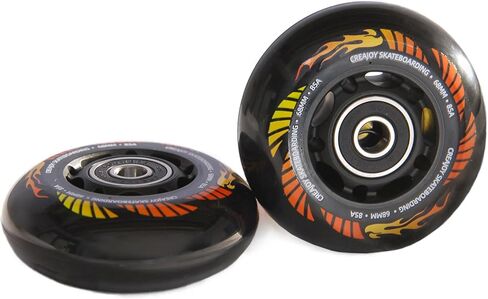 Casterboard Ripstik، عجلات بديلة للتزلج مضمنة 68 مم 85A مع محامل، مجموعة من 2 in Kuwait