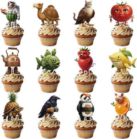زينة الحفلات تحت عنوان الكرز - 36pcs Cherry on Baby Shower Top Cupcake Toppers Decorations إنها تتصدر ديكور كب كيك للنساء الفتيات in Kuwait