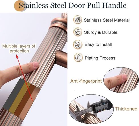 Double-Sided Push Pull Door Handle for Shower, Home, Office & Commercial Sliding Doors - Durable and Stylish Hardware in Kuwait