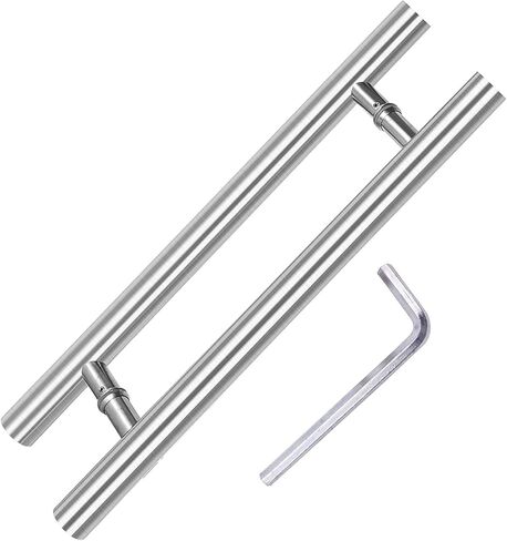 Stainless Steel Pull Door Handle, Commercial H-Shape Push Pull Door Handle, for Glass Door Wooden Door,Modern Entry Door Handle, Silver (Size : 500 * 300mm) (1200 * 900mm) in Kuwait