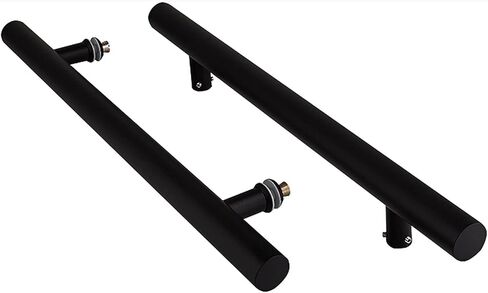 2 Pack Industrial Pipe Door Pull Handle, Black Rustic Industrial Grab Bar, Stainless Steel Door Handle H-Shape, for Home/Shop/Garage/Office (Size : 800 * 600mm) (Black 800 * 500mm) in Kuwait