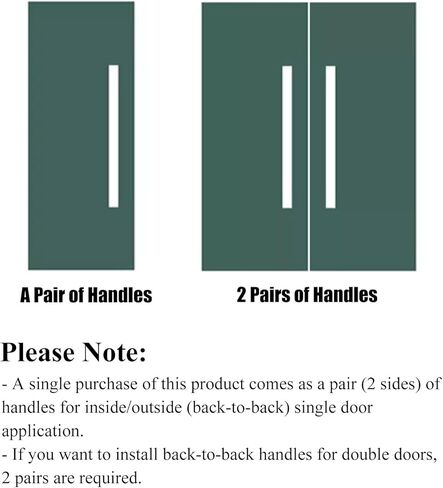 Commercial Push Pull Door Handle - Durable Double Sided Square Bar Pull for Glass and Swing Doors in Kuwait