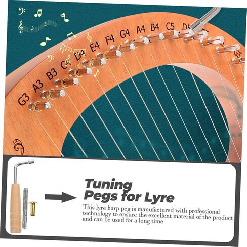 BESPORTBLE 1Set Lyre Harp String Nails with Tuning Wrench Professional Lyre Pin Nail for String Instrument Parts Durable Harp Tuning Tool for Musicians for Lyre Players in Saudi Arabia
