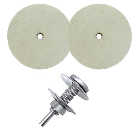 LINE10 Tools 6-inch Hard Felt Buffing Polishing Wheel, Pack of 2, with 1/2-Inch Arbor Drill Adapter, Works with Bench Grinder Polisher Extra Thick Firm Condensed Wool for Metal, Glass, Knife in Kuwait
