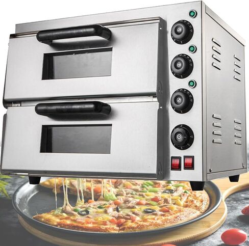 Single/Double Kitchen Oven,Indoor Pizza Maker,Commercial Pizza Drawer Toaster Oven,Stainless Steel Electric Pizza Oven,for Restaurant Home,Singlelayer-Singlelayer in Saudi Arabia