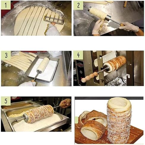 Commercial Chimney Cake Machine Oven, 3000W Electric Toaster Machine with 16Pcs Roll Tools, Chimney Bread Roll Grill Maker for Restaurant Home Kitchen Snack Bar in Saudi Arabia