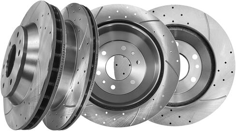 PM Auto Set of 4 Front 305mm-Rear 325mm Drilled Slotted Brake Disc Rotors Replacement For 2005 Saab 9-7X Linear in Saudi Arabia