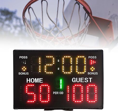 Basketball Digital Scoreboard, Wall-Mounted Professional Score Clock with Remote, Buzzer and Five Adjustable Brightness Levels, for Table Tennis, Volleyball, Football, Te in Kuwait