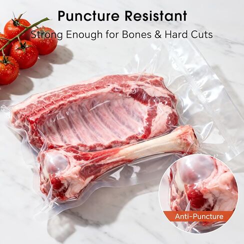 رولات أكياس تفريغ الهواء، عبوتان بحجم قابل للتخصيص، بكرات حفظ طعام مزخرفة خالية من مادة BPA لفيديو Sous Vide والفريزر وإعداد الوجبات، متوافقة مع جميع ماكينات إغلاق الفراغات (8 بوصة × 16 بوصة و11 بوصة × 16 بوصة) in Kuwait