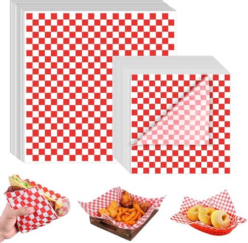 150 قطعة من أوراق ديلي المربعة، 50 ورقة شمع للطعام مقاس 12 × 12 بوصة وبطانات الساندويتشات مقاس 7 × 7 بوصة، بطانات سلة الطعام للبرجر والحفلات والخارجية in Kuwait