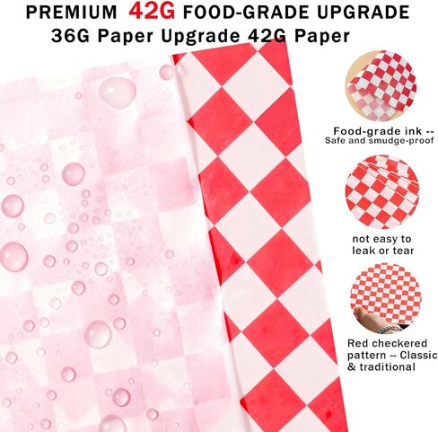 150 قطعة من أوراق ديلي المربعة، 50 ورقة شمع للطعام مقاس 12 × 12 بوصة وبطانات الساندويتشات مقاس 7 × 7 بوصة، بطانات سلة الطعام للبرجر والحفلات والخارجية in Kuwait