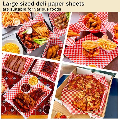 150 قطعة من أوراق ديلي المربعة، 50 ورقة شمع للطعام مقاس 12 × 12 بوصة وبطانات الساندويتشات مقاس 7 × 7 بوصة، بطانات سلة الطعام للبرجر والحفلات والخارجية in Kuwait