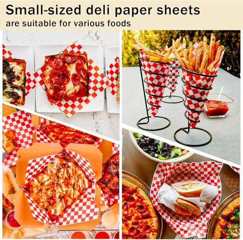 150 قطعة من أوراق ديلي المربعة، 50 ورقة شمع للطعام مقاس 12 × 12 بوصة وبطانات الساندويتشات مقاس 7 × 7 بوصة، بطانات سلة الطعام للبرجر والحفلات والخارجية in Kuwait