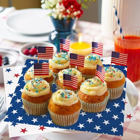 JarThenaAMCS 150Pcs Patriotic Wax Paper Red White Blue Star Deli Paper Tissue 4th of July Sandwich Wrap Paper Independence Day Waterproof Oil-Proof Picnic Liner for Party Kitchen Supplies in Saudi Arabia