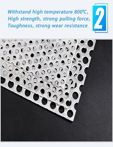 304 Stainless Steel Perforated Sheet, 8mm Hole Diameter, Leak-Proof Window Pads, Safety Fall Prevention, Durable Metal Sheets (40x500cm) in Kuwait