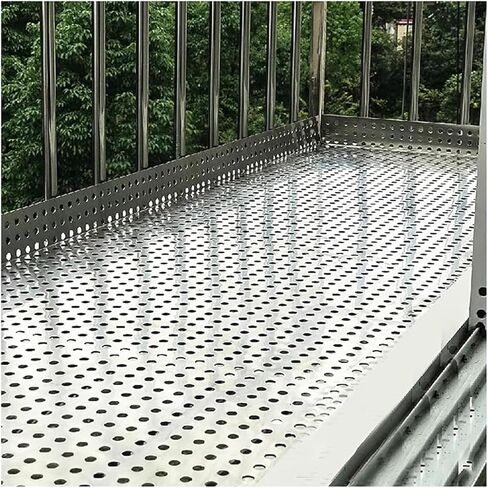 0.3mm Thick Stainless Steel Perforated Sheet - Heavy-Duty Balcony Railing Guard, Anti-Fall Window Security Mesh, Non-Slip Patio & Stair Mat (1x10m/3.3x32.8ft) in Kuwait