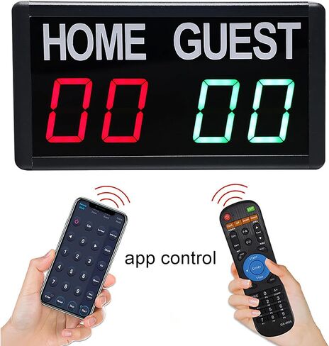 Portable Tabletop Digital Scoreboard, Wall-Mounted Professional Score Clock with Remote/App Control and 5 Levels of Brightness Adjustment, for Badminton, Table Tennis, Vo in Kuwait