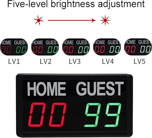 Portable Tabletop Digital Scoreboard, Wall-Mounted Professional Score Clock with Remote/App Control and 5 Levels of Brightness Adjustment, for Badminton, Table Tennis, Vo in Kuwait