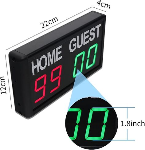 Portable Tabletop Digital Scoreboard, Wall-Mounted Professional Score Clock with Remote/App Control and 5 Levels of Brightness Adjustment, for Badminton, Table Tennis, Vo in Kuwait