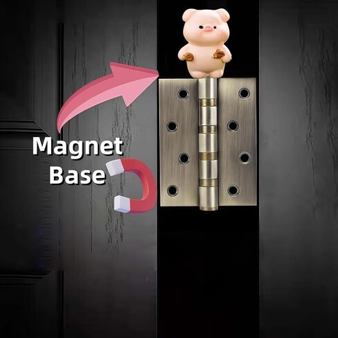 مجموعة رؤوس المفصلات المزخرفة 6 قطع، ديكور المنزل، مفصلات مغناطيسية للباب، حيوانات صغيرة إبداعية لطيفة، خنازير صغيرة، زخارف من الراتنج in Kuwait