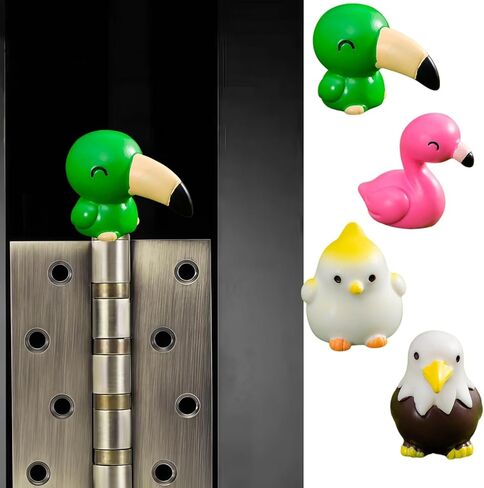 Hinge Heads Decorative Topper Set 4PCS, Home Decoration,Magnetic Hinge Head Toppers Door Hinge, Cute Mini Creative Eagle, Hornbill, Flamingo, Chick Resin Ornament in Saudi Arabia