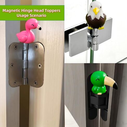 Hinge Heads Decorative Topper Set 4PCS, Home Decoration,Magnetic Hinge Head Toppers Door Hinge, Cute Mini Creative Eagle, Hornbill, Flamingo, Chick Resin Ornament in Saudi Arabia