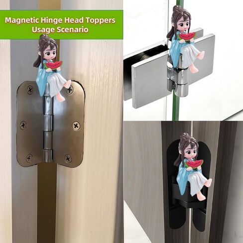 Hinge Heads Decorative Topper Set 1PCS, Home Decoration,Magnetic Hinge Head Toppers Door Hinge, Cute Mini Creative Retro Blue Girl Eating Watermelon, Resin Ornament in Saudi Arabia