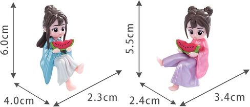 Hinge Heads Decorative Topper Set 1PCS, Home Decoration,Magnetic Hinge Head Toppers Door Hinge, Cute Mini Creative Retro Blue Girl Eating Watermelon, Resin Ornament in Saudi Arabia