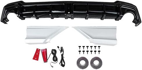 Rear Bumper Diffuser Compatible with for 2022 2023 2024 2025 Honda Civic Sedan YOFER V2 REAR DIFFUSER+ CORNER SPATS (Red) in Kuwait