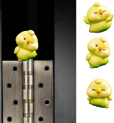 Hinge Heads Decorative Topper Set 3PCS, Home Decoration,Magnetic Hinge Head Toppers Door Hinge, Cute Mini Creative Yellow Little Bird, Chick, Parrot, Resin Ornament in Saudi Arabia