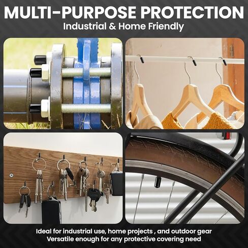 HNYYZL 184Pcs Black Round Vinyl Rubber End Caps - Durable Bolt & Screw Covers (2/25" to 4/5") for Protection and Aesthetics in Kuwait