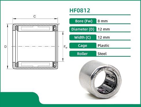 HF0812 HF081212 8x12x12 One Way Needle Bearing Clutch Roller Bearings 1Pcs in Kuwait