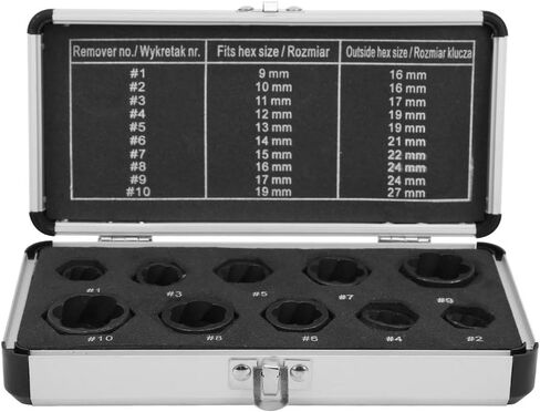 Bolt Remover Hex Black Steel Damaged Nut Stud Extractor Removal Kit with Aluminium Box for Repairs in Kuwait
