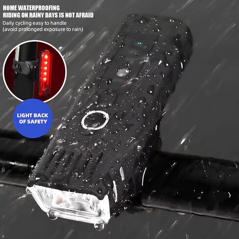 مجموعة مصابيح الدراجة Lumor قابلة لإعادة الشحن عبر USB-C، مصباح أمامي وخلفي للدراجة فائق السطوع، استشعار تلقائي، مقاومة للماء IPX6، 4 أوضاع، سهلة التركيب لركوب الدراجات على الطرق والجبال in Saudi Arabia