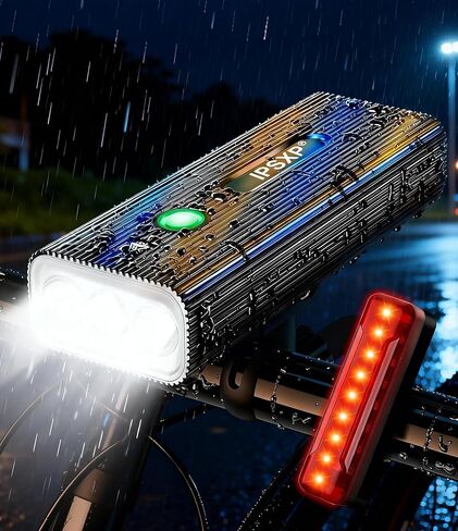 Bike Lights Front and Back, Bicycle Light with Power Bank Function, Bike Lights for Night Riding Rechargeable USB-C, IPX6 Waterproof, 5 Modes Bicycle Headlight for Road Mountain Cycling in Kuwait