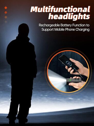 Bike Lights Front and Back, Bicycle Light with Power Bank Function, Bike Lights for Night Riding Rechargeable USB-C, IPX6 Waterproof, 5 Modes Bicycle Headlight for Road Mountain Cycling in Kuwait