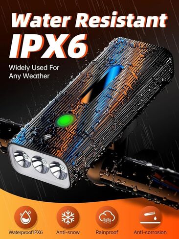 Bike Lights Front and Back, Bicycle Light with Power Bank Function, Bike Lights for Night Riding Rechargeable USB-C, IPX6 Waterproof, 5 Modes Bicycle Headlight for Road Mountain Cycling in Kuwait