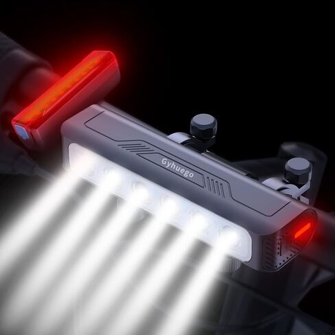 أضواء الدراجة الساطعة لركوب الليل 6 المصابيح دراجة الجبهة ضوء دراجة المصباح قابلة للشحن أضواء الدراجة للماء in Kuwait