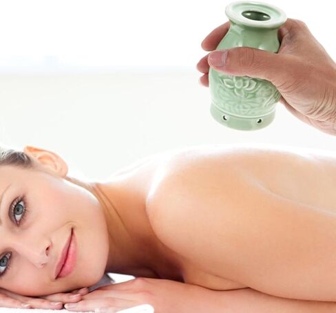 الطبيعية Moxa دخاني الكى المخاريط الصينية الكى الوخز بالإبر والسيراميك Moxa عصا الموقد المحمولة Guasha كوب in Saudi Arabia